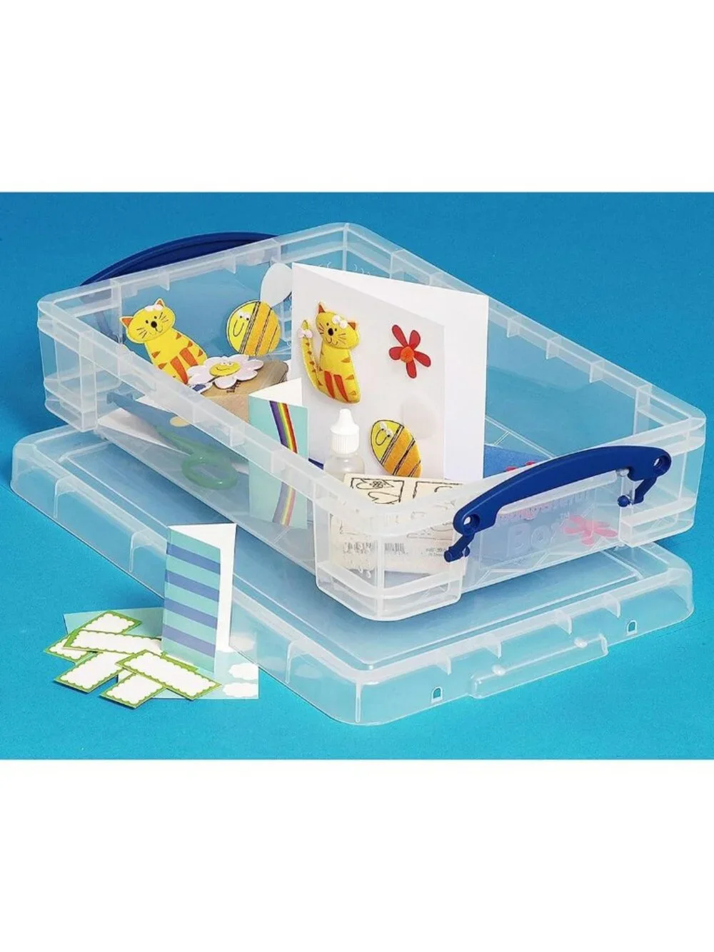 Clear Plastic Storage Boxes with Snap Lid & Clip Lock Handles - 4 Liter, 10 Pack